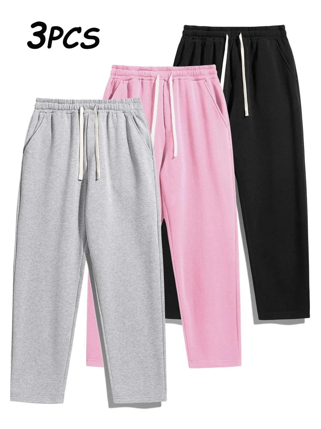 Men's Thermal Lined Pants with Drawstring Waist, Cozy Relaxed Fit Loose Sweatpants Fabric for Fall & Winter, Men's Bottoms, Menswear Clothing