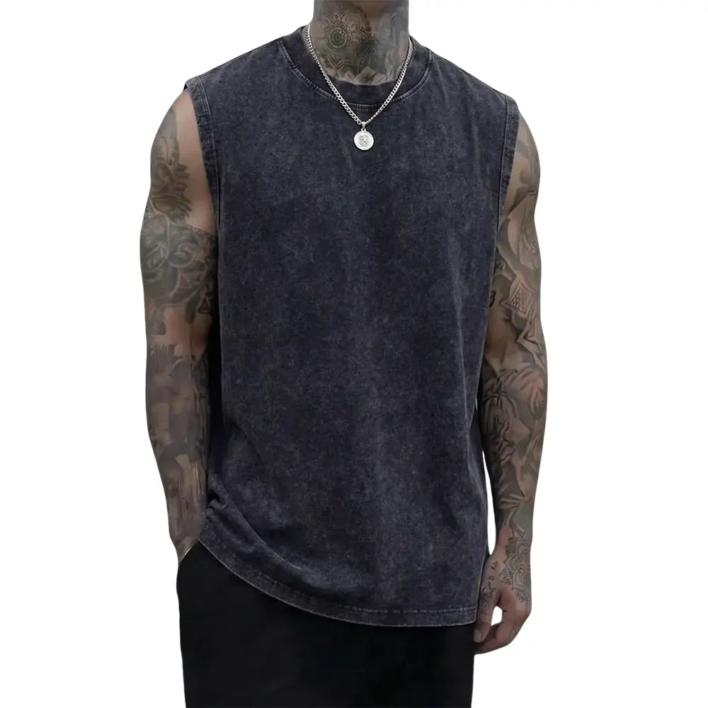 Men’s 3-Pack Summer New Arrival 230 g Pure Cotton Heavyweight Vintage Undershirts/Tank Tops, Soft Skin-Friendly Fabric, Unisex, Machine Washable, Full Cotton, Loose Retro Fit, Suitable for Sports & Fitness, Outdoor Cycling, Street Basketball fathersdaygif