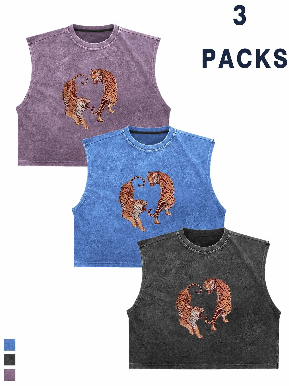 Men's Vintage Washed Animal Tiger Graphic Aesthetic Cropped Urban Street Tank Top, Sleeveless Casual Streetwear, Workout Athletic Muscle Shirt, Sporty Fitted Design, Menswear, Muscle Singlet, Vest Tops