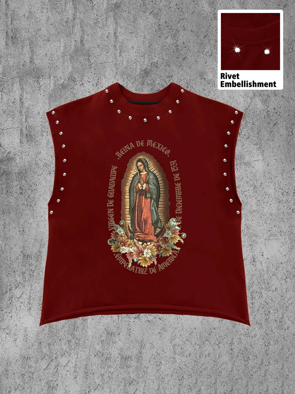 Unisex Sleeveless Vest, Virgin Mary Faith Print, Casual Streetwear, Trendy and Comfortable, All Seasons, Fitted Graphic Design, Sleeveless Loose Tank