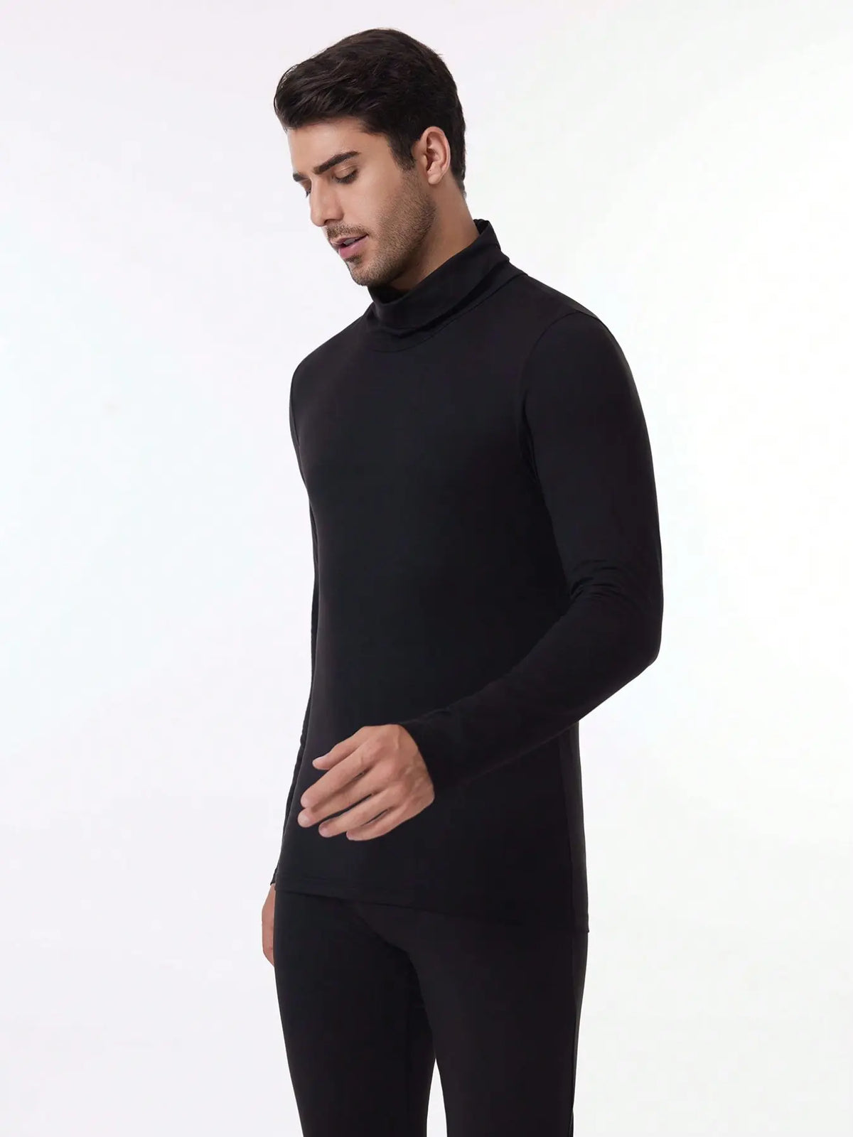 Men's Autumn Winter Heated Seamless Underwear, High Stretch Slim Fit, Soft Skin-Friendly, Business Inner Layer Comfortable Not Bulky