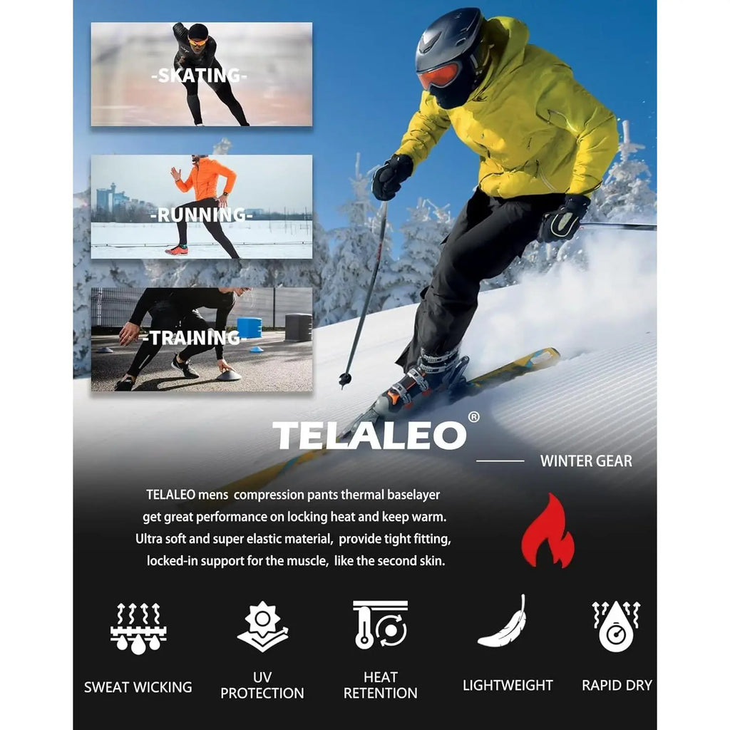 Men's Thermal Compression Pants - 4 or 5 Pack Fleece-Lined Menswear Activewear Sportswear Tights, Cold Weather Winter Baselayer Athletic Leggings