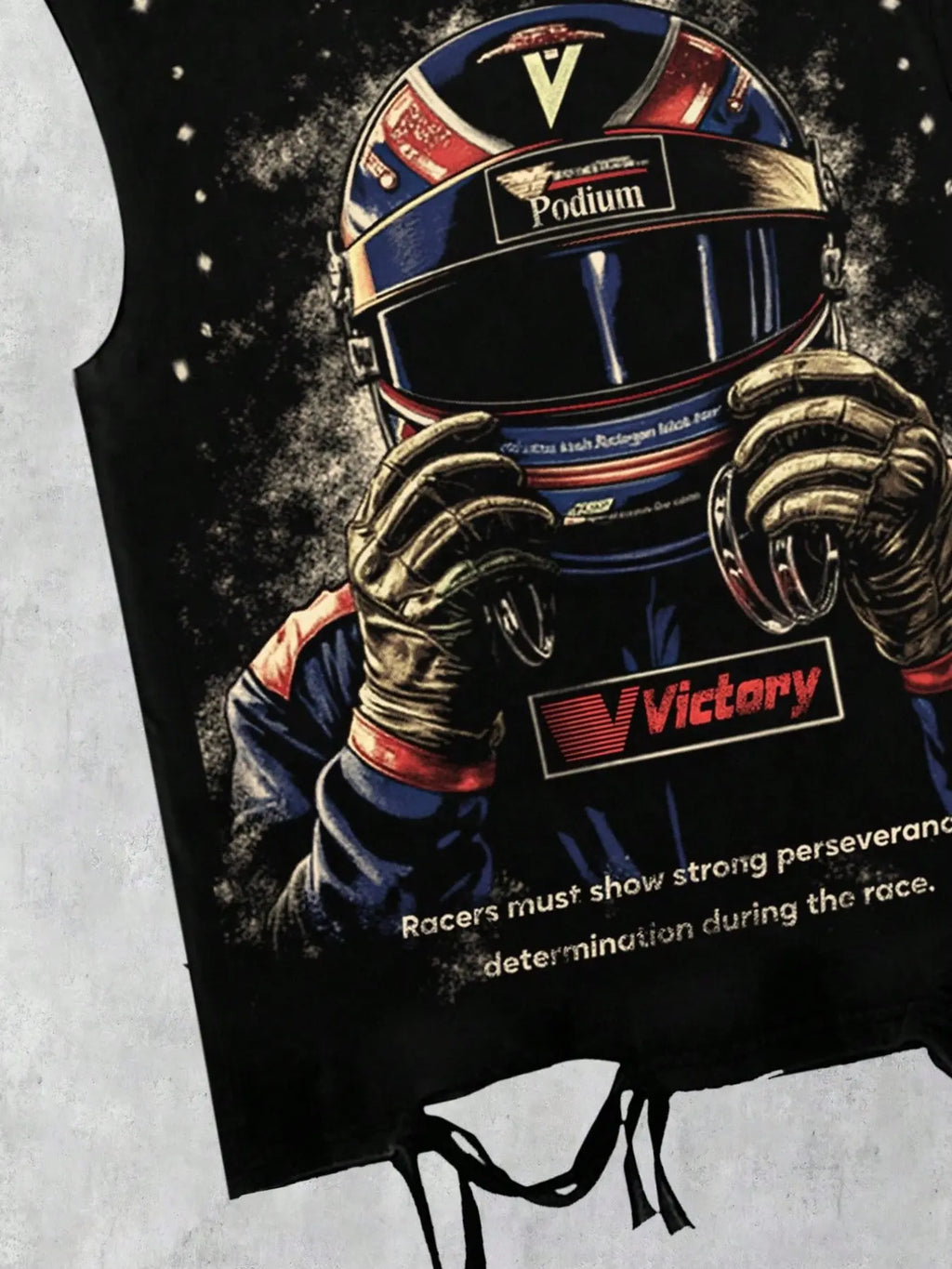 Broken hole Y2K helmet printed vest, Breathable Sleeveless Tops, summer unisex sleeveless with portrait pattern European streetwear men's vest