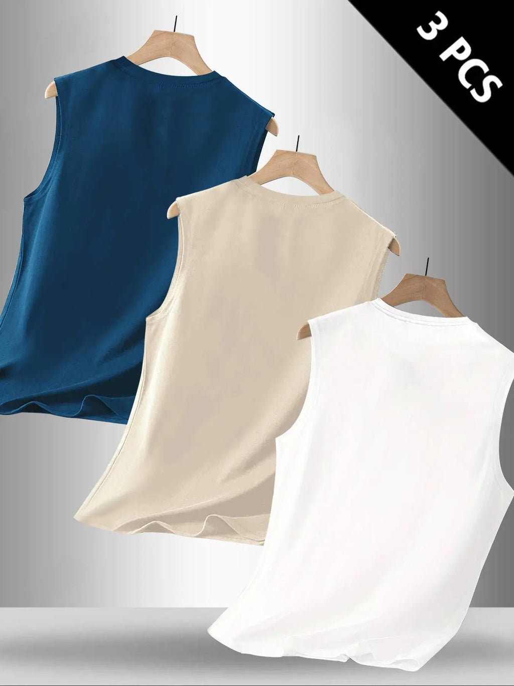 Men's Casual Slim Fitting Sleeveless Vests, Letter Print, Versatile Summer Clothes for Outdoor Sports & Daily Wear, Pack of 3