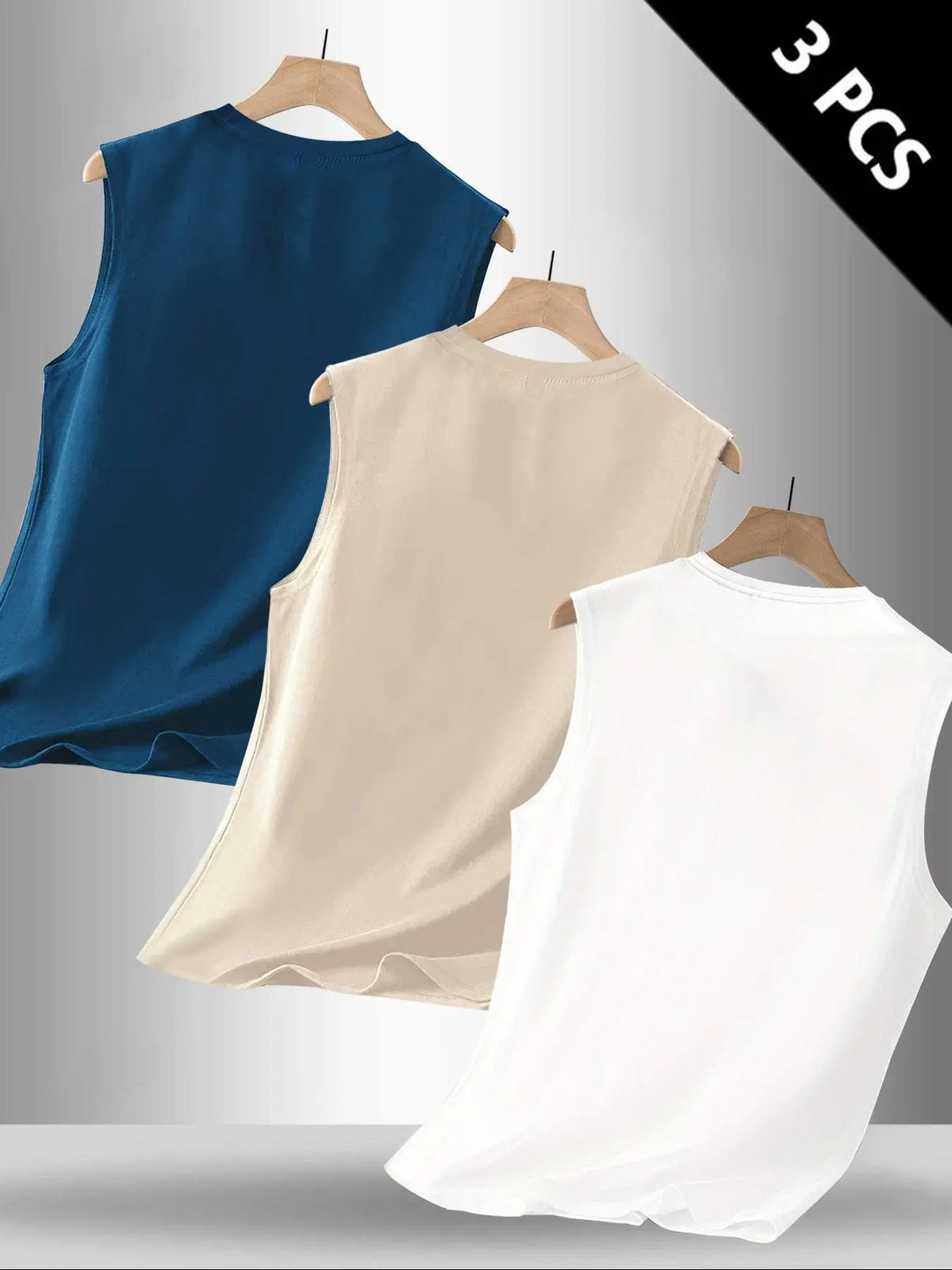 Men's Casual Slim Fitting Sleeveless Vests, Letter Print, Versatile Summer Clothes for Outdoor Sports & Daily Wear, Pack of 3