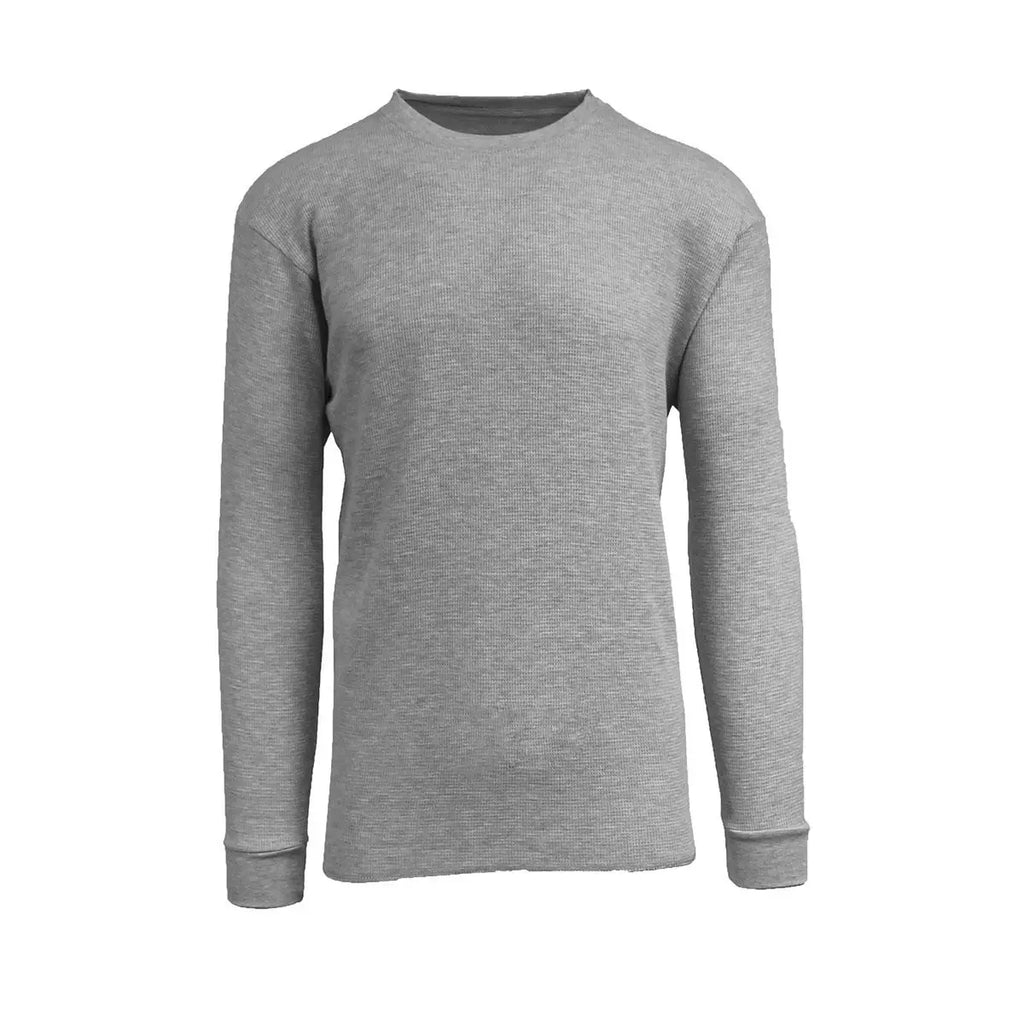 Men's Long Sleeve Menswear Knit Classic Cotton Crewneck Breathable Hem Thermal Shirts Knitwear Plain