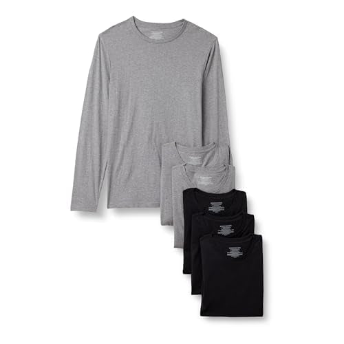 Amazon Essentials Men's Slim Fit Crewneck Undershirts, Pack of 6