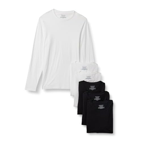 Amazon Essentials Men's Slim Fit Crewneck Undershirts, Pack of 6