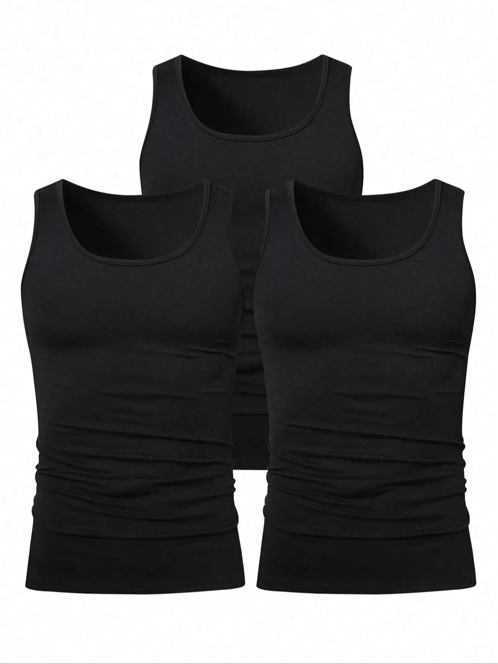 Men's Solid Color Scoop Neck Tank Top, Knitted Tank Tops, Menswear Regular Fit Casual Classic Comfy Breathable Sleeveless Top for Daily Wear, Men's All-Match Clothes for All Seasons, Matching, Summer Sleeveless Top