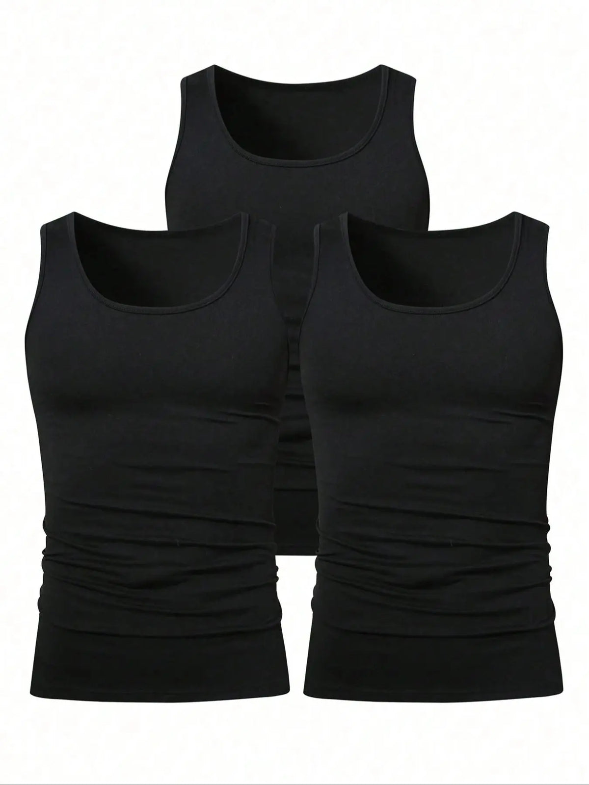 Men's Solid Color Scoop Neck Tank Top, Knitted Tank Tops, Menswear Regular Fit Casual Classic Comfy Breathable Sleeveless Top for Daily Wear, Men's All-Match Clothes for All Seasons, Matching, Summer Sleeveless Top