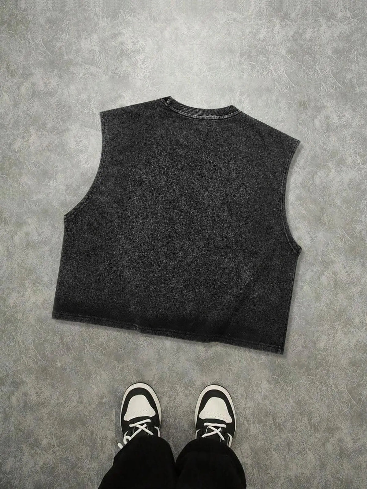 Men's Vintage-Washed Sleeveless Loose Baggy Oversized Graphic Tank Tops with Sacred Heart and All-Seeing Eye Graphic Print, Gothic Streetwear Vest
