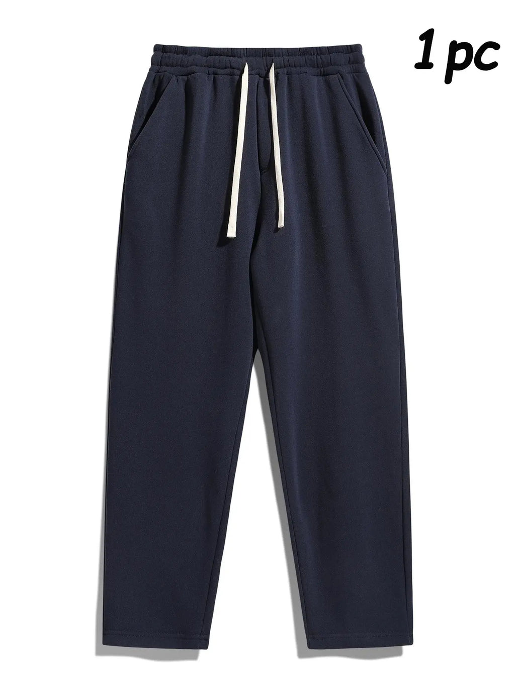 Men's Thermal Lined Pants with Drawstring Waist, Cozy Relaxed Fit Loose Sweatpants Fabric for Fall & Winter, Men's Bottoms, Menswear Clothing