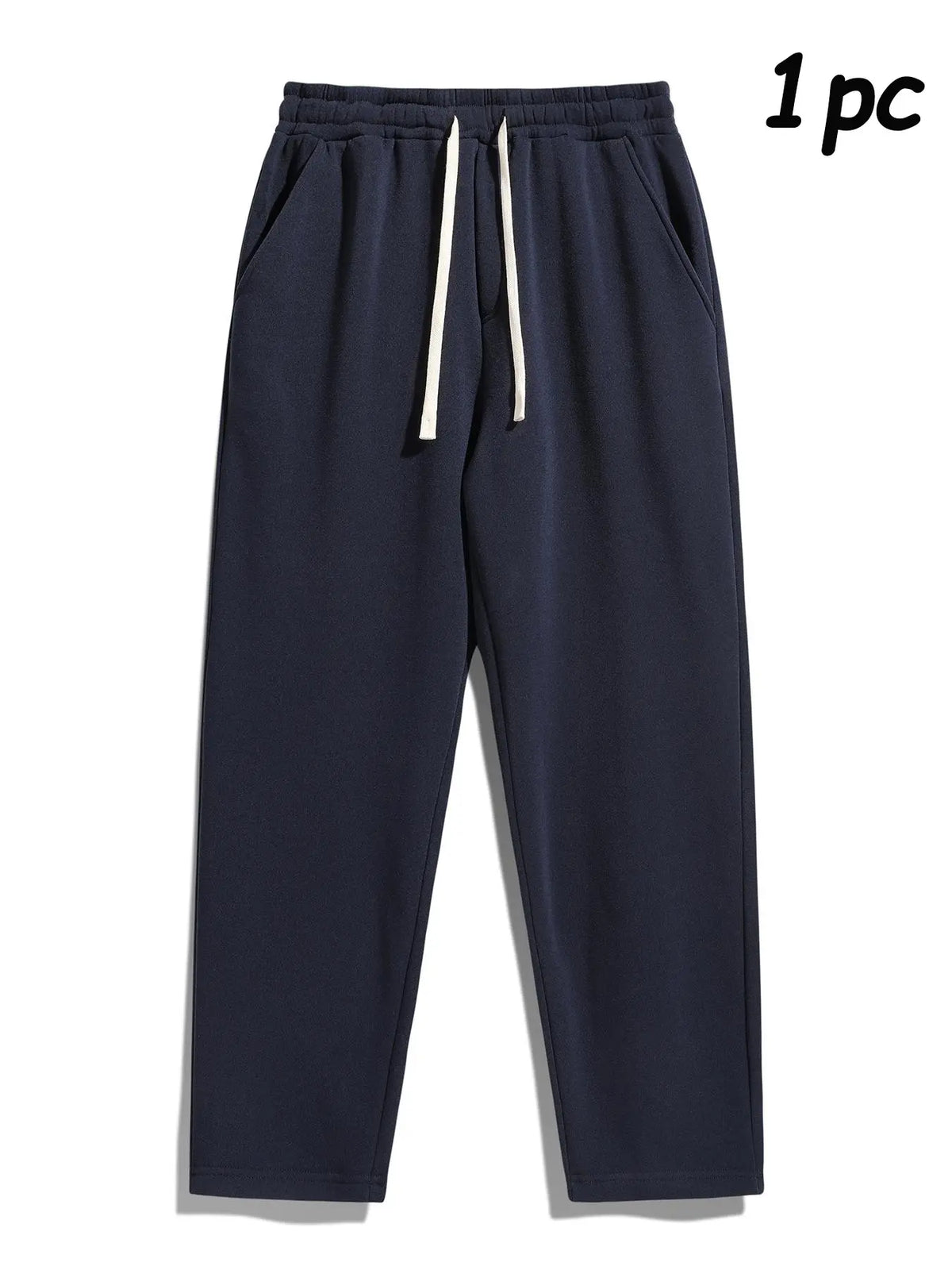 Men's Thermal Lined Pants with Drawstring Waist, Cozy Relaxed Fit Loose Sweatpants Fabric for Fall & Winter, Men's Bottoms, Menswear Clothing