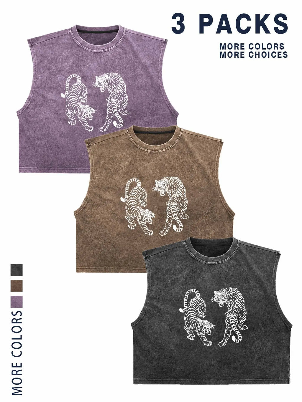 Men's Vintage Washed Animal Tiger Graphic Aesthetic Cropped Urban Street Tank Top, Sleeveless Casual Streetwear, Workout Athletic Muscle Shirt, Sporty Fitted Design, Menswear, Muscle Singlet, Vest Tops