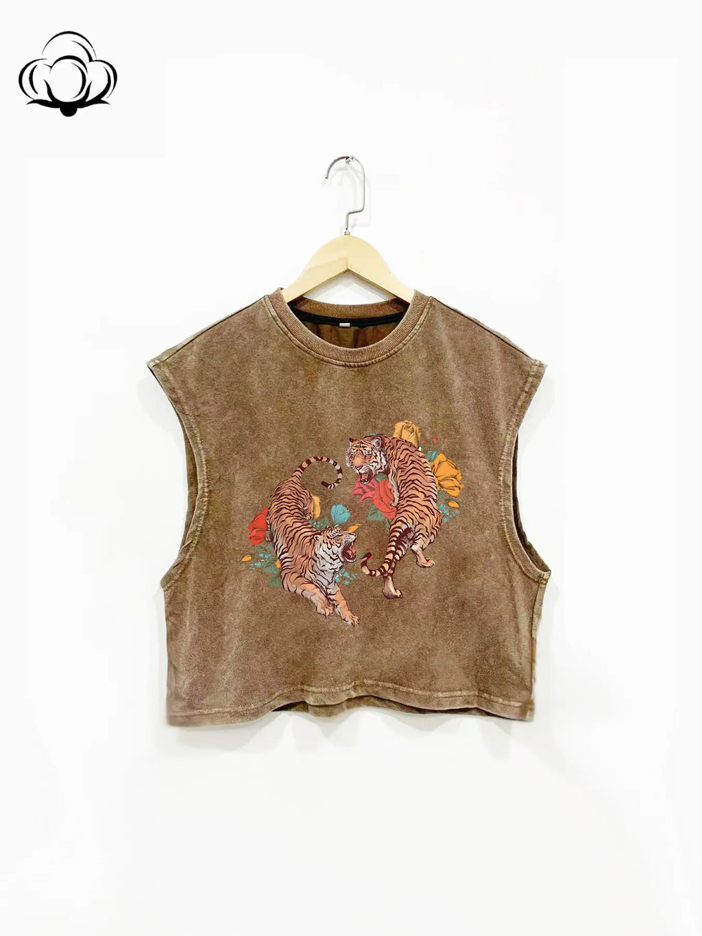 Spring Summer New Classic Round Neck Plus Size Cotton Sleeveless Graphic Tank Top, Unisex Loose Fit Animal Print Letter Design, Casual Outerwear