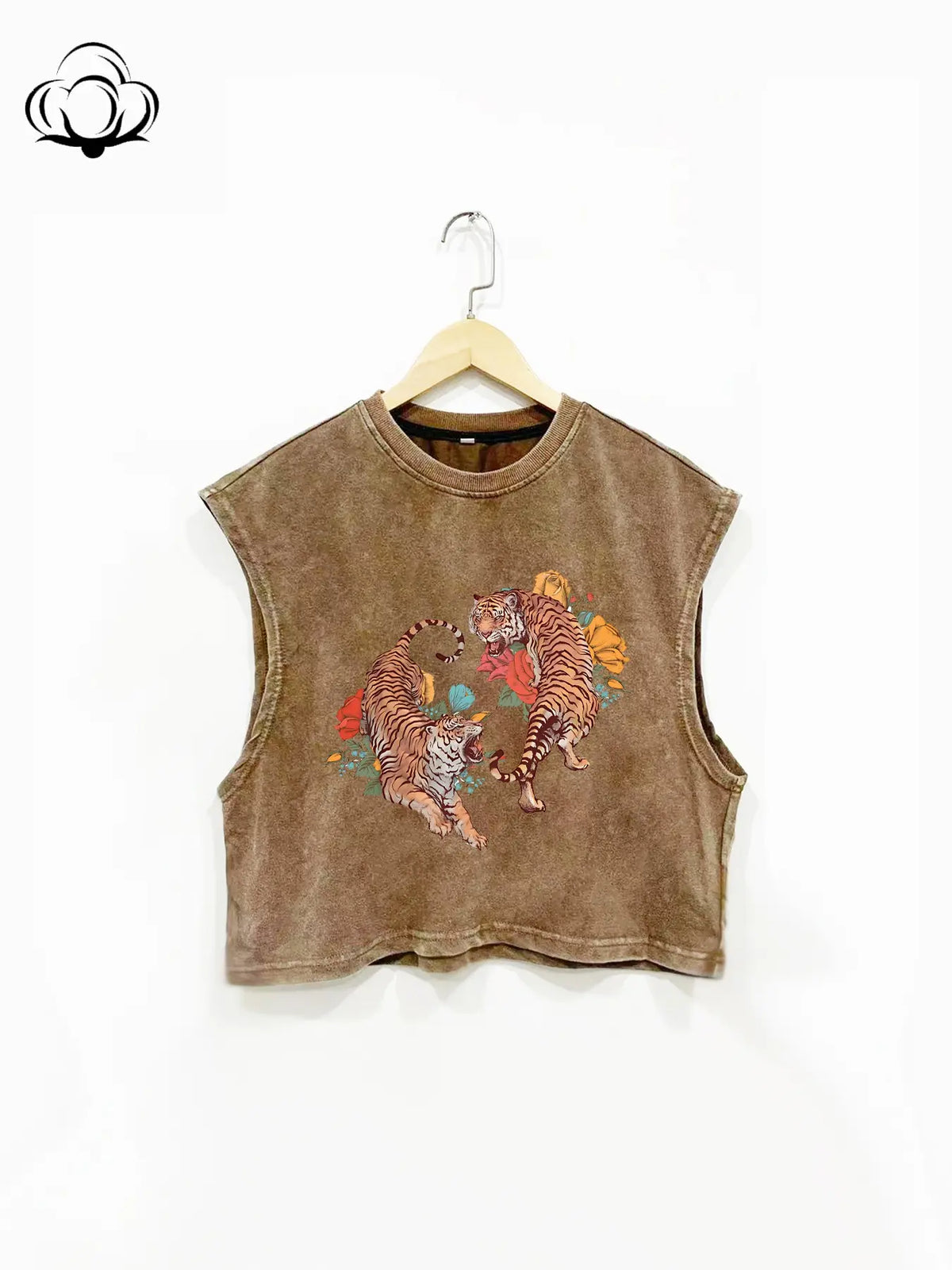Spring Summer New Classic Round Neck Plus Size Cotton Sleeveless Graphic Tank Top, Unisex Loose Fit Animal Print Letter Design, Casual Outerwear