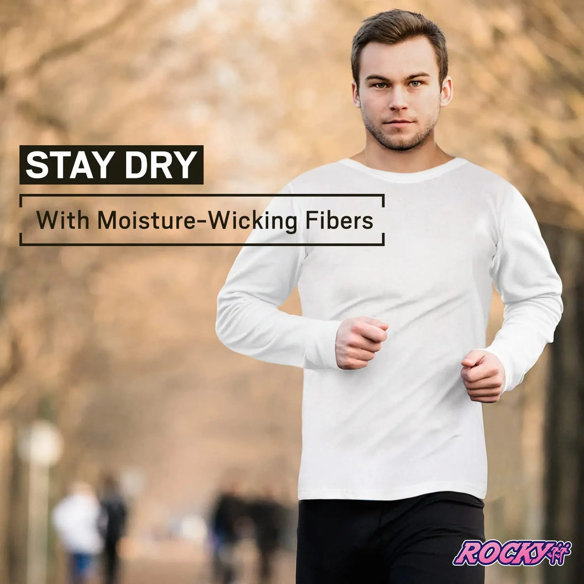 Rocky Mens Thermal Shirts Men Thermal Long Sleeve Shirt Thermals Tops Mens Thermals Base Layer Men Cold Weather Warm Underwear Tops Baselayer Top Long Johns Shirt