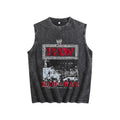 WWE 2026 RAW Legends Exclusive Limited Washed Graphic Vest Heavyweight Premium Cotton Oversized Streetwear Urban Fashion Sleeveless Crewneck Soft Comfortable Casual Summer Top Trendy Retro Apparel Daily Outfit Perfect Gift For Wrestling Fans Adult Men