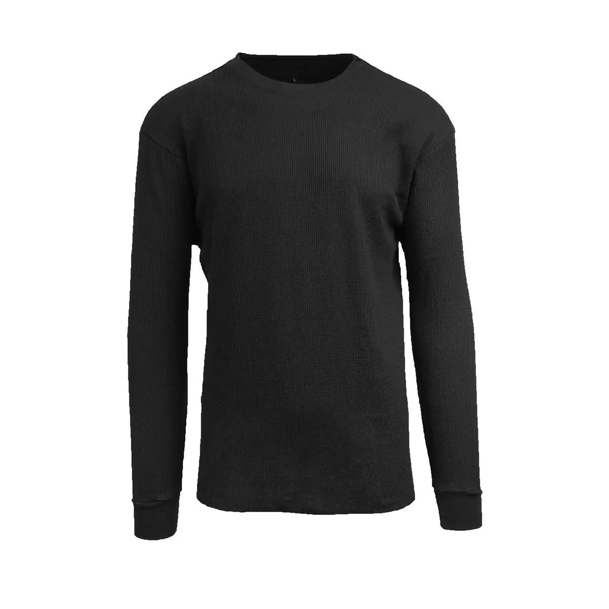 Men's Long Sleeve Menswear Knit Classic Cotton Crewneck Breathable Hem Thermal Shirts Knitwear Plain