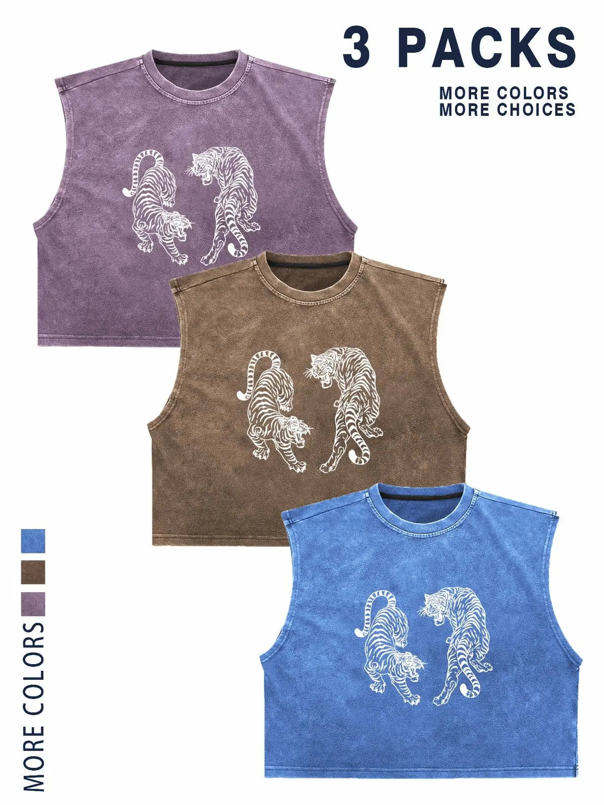 Men's Vintage Washed Animal Tiger Graphic Aesthetic Cropped Urban Street Tank Top, Sleeveless Casual Streetwear, Workout Athletic Muscle Shirt, Sporty Fitted Design, Menswear, Muscle Singlet, Vest Tops