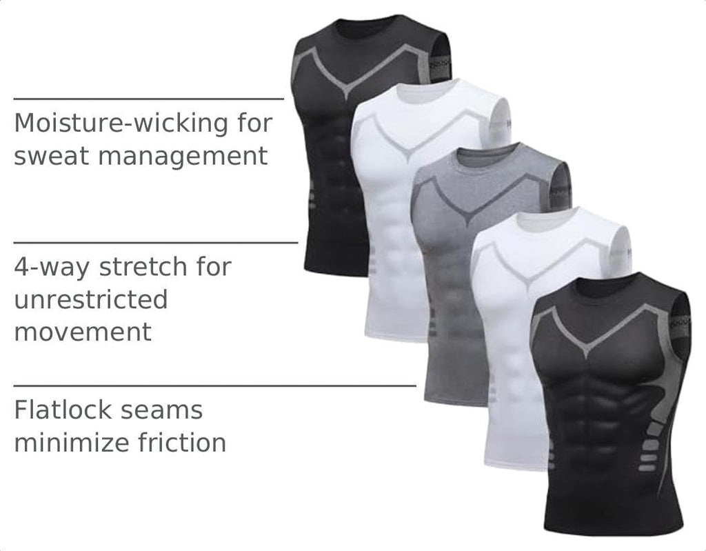 5 Pack Mens Sleeveless Workout Tank Tops Dry Fit Athletic Muscle Tee Shirts Black &White Undershirts for Gym, Running