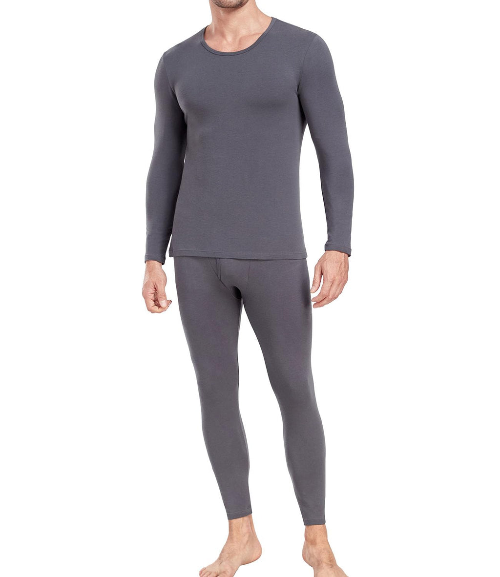 wirarpa Men's Cotton Long Johns Thermal Underwear Set Top and Bottom