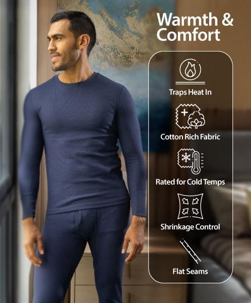 Indera Men's Traditional Waffle Thermal Long Johns Underwear