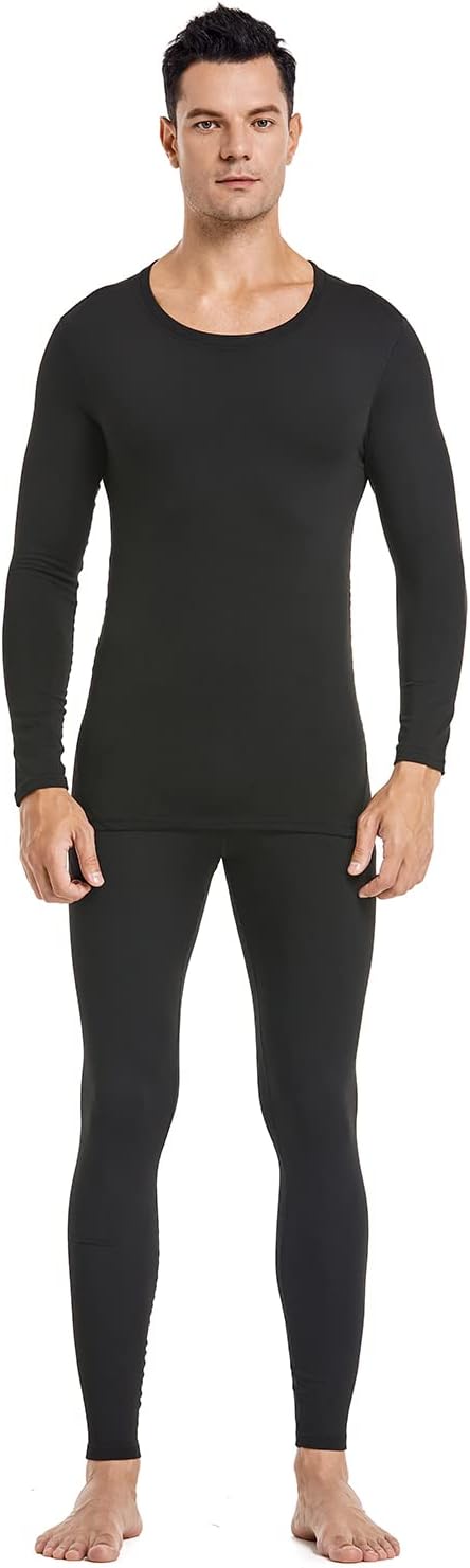 Mens Thermal Underwear Long Johns Set Base Layer Fleece Lined Winter Warm