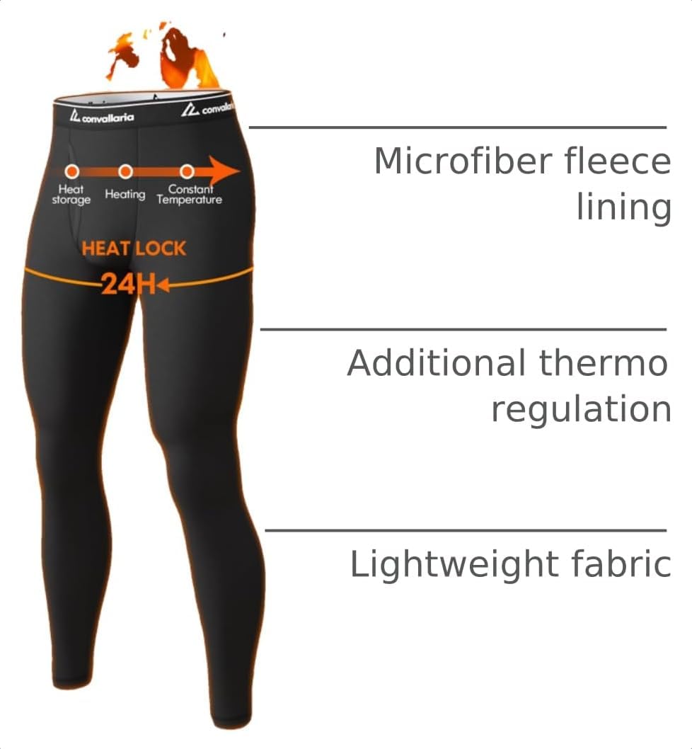 4 or 2 Pack Men's Thermal Pants Fleece Lined Long Johns Bottom Base Layer