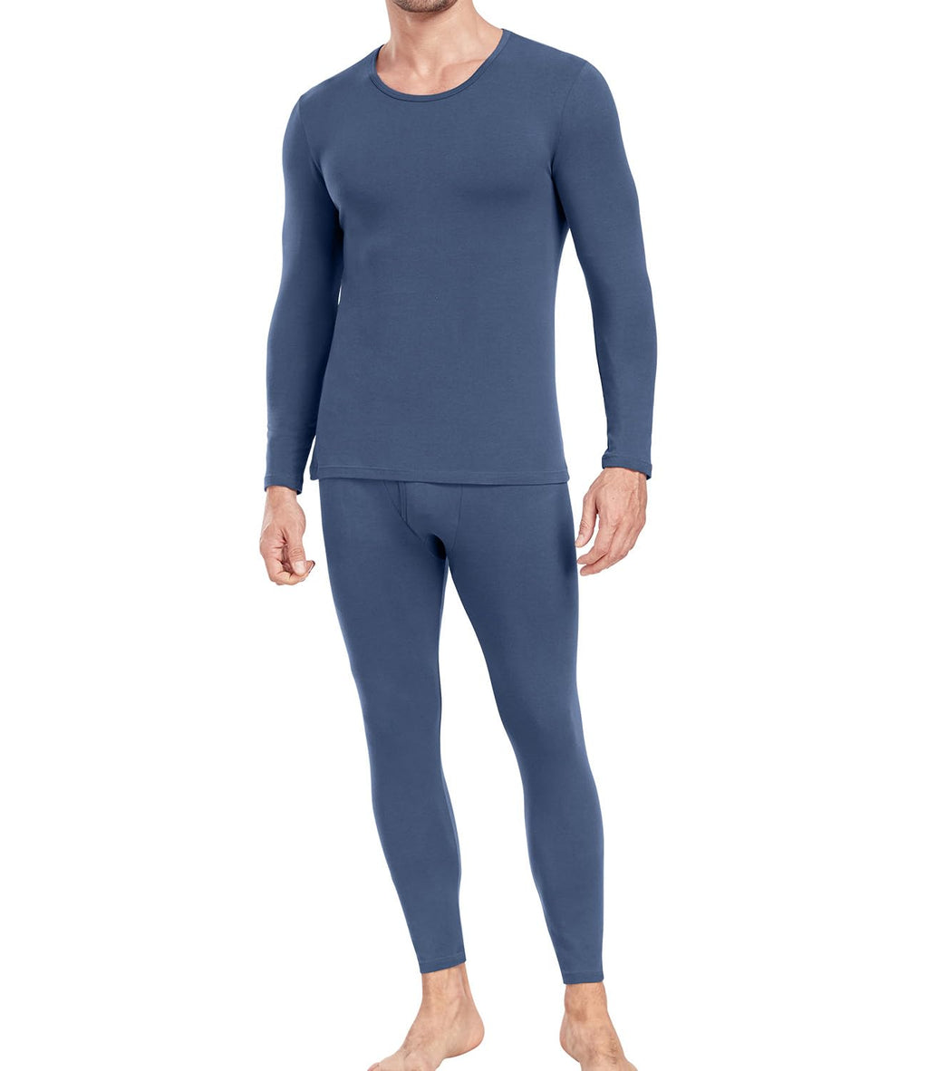 wirarpa Men's Cotton Long Johns Thermal Underwear Set Top and Bottom