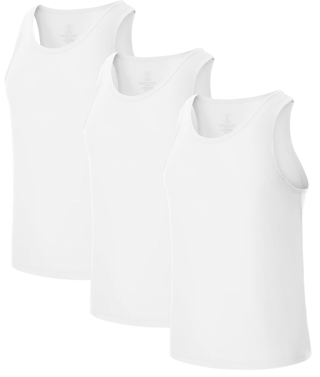 BAMBOO COOL Men's Tank Top Undershirts Moisture Wicking Fit A-Shirts 3 Pack