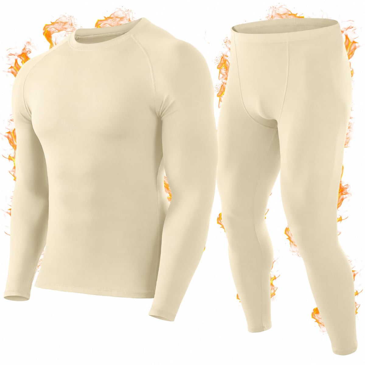 Roadbox Thermal Underwear for Men, Fleece Lined Long Johns Base Layer Set