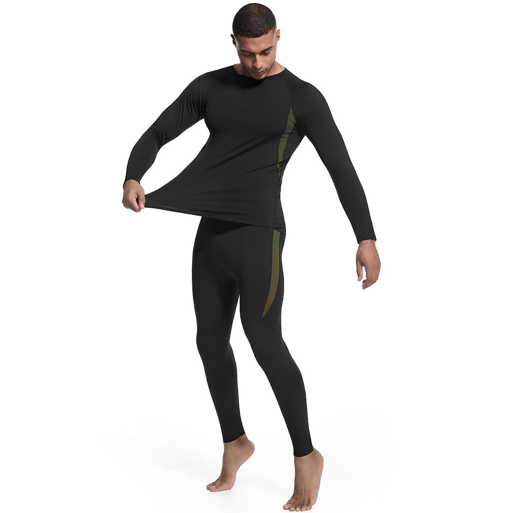 Thermal Underwear for Men Long Johns Top and Bottom Set Fleece Lined Base Layer Hunting Clothes for Cold Weather