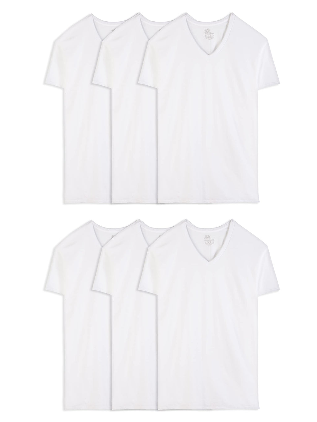 Fruit of The Loom Men's V-Neck Undershirts, Moisture Wicking & Tag Free, Also Available in Tall Sizes