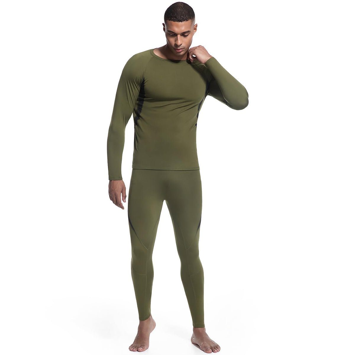 Thermal Underwear for Men Long Johns Top and Bottom Set Fleece Lined Base Layer Hunting Clothes for Cold Weather