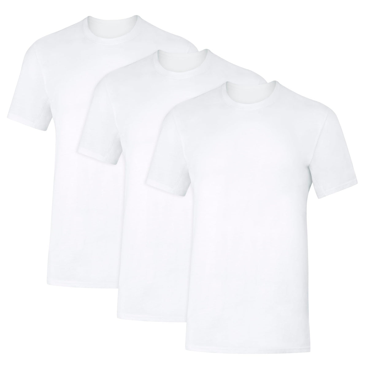 Hanes Men's Sweat Block Undershirt, Underarm Sweat Blocking Tee, Vneck Or Crewneck, White T-Shirt, 3-Pack