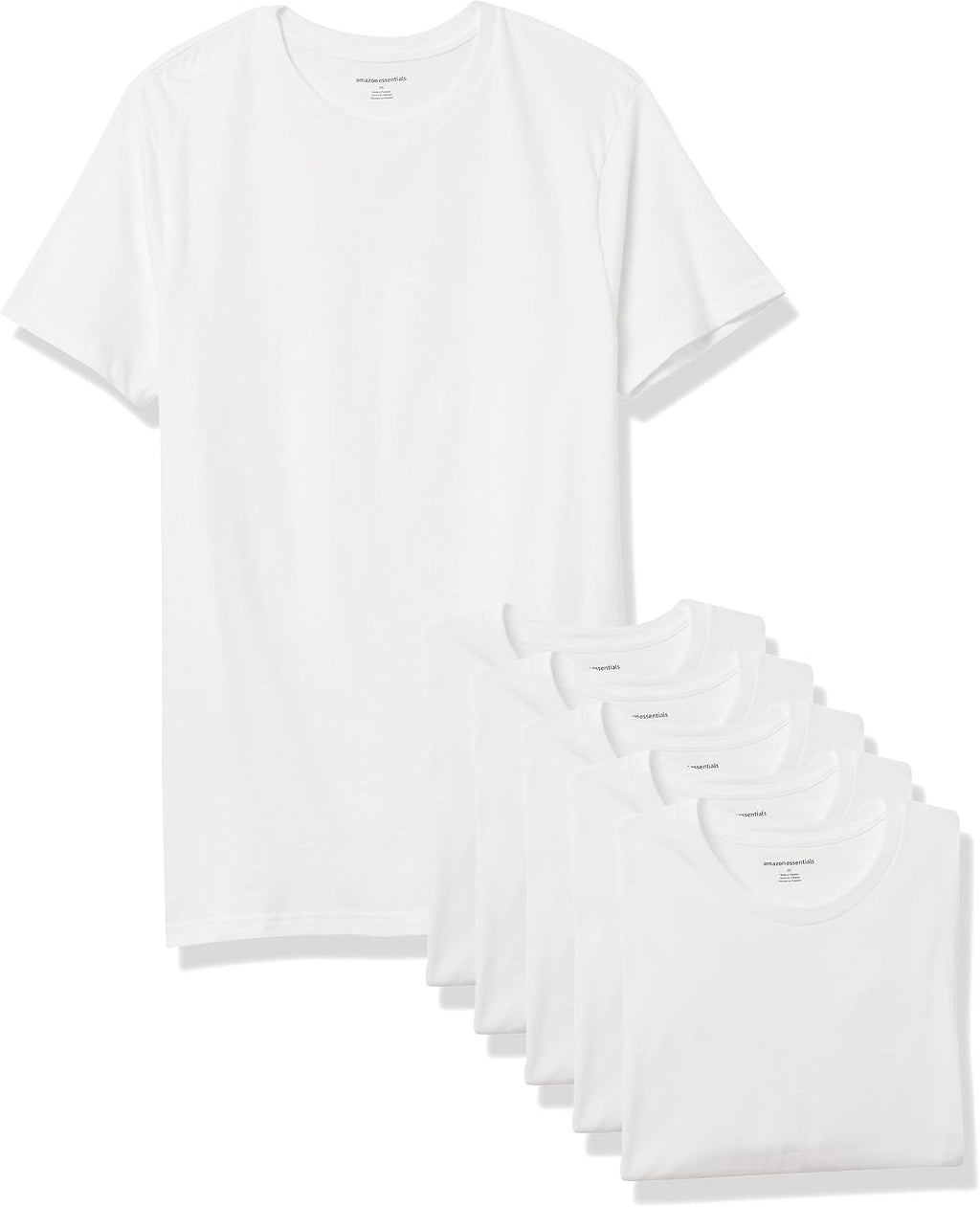 Amazon Essentials Men's Slim Fit Crewneck Undershirts, Pack of 6