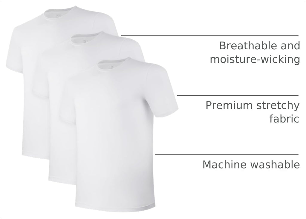 BAMBOO COOL Mens Undershirts Pack, Soft T Shirts for Men, Moisture Wicking