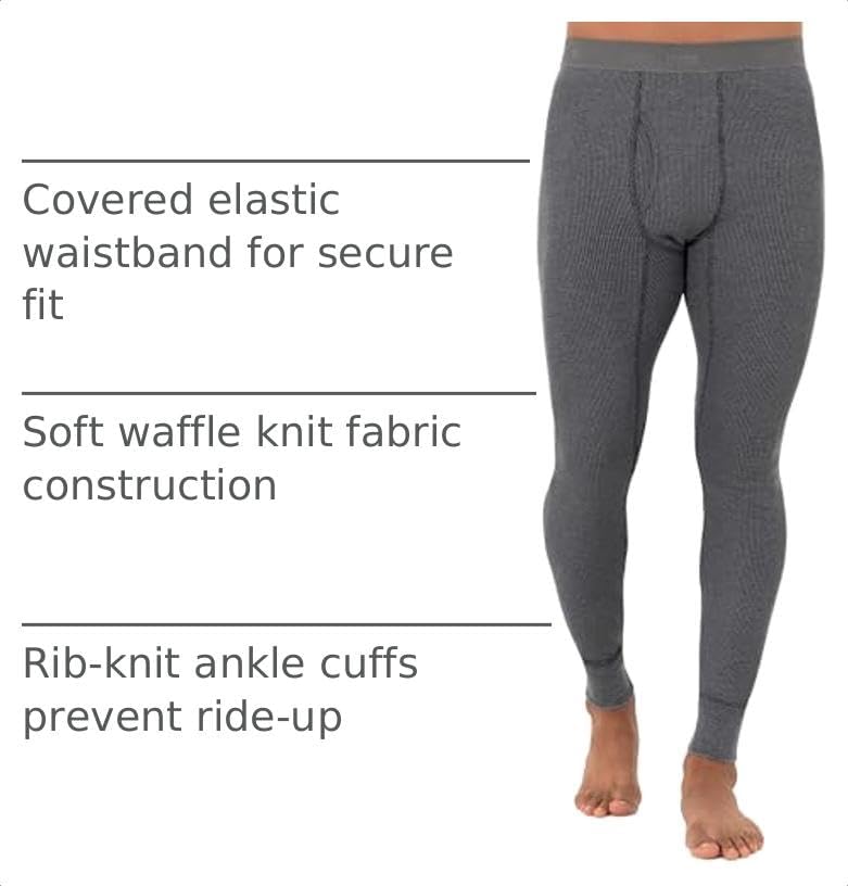 Fruit of The Loom Mens Premium Waffle Thermal Underwear Long Johns Bottom