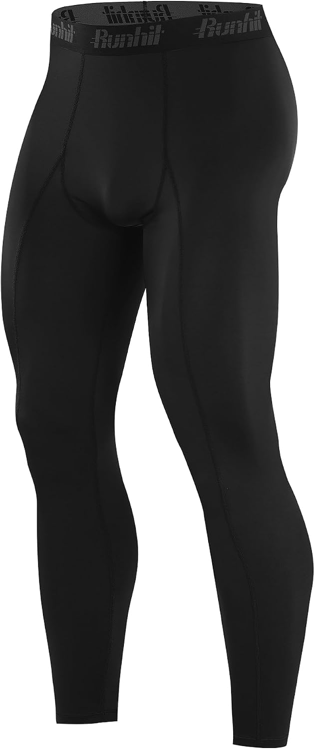Runhit Men’s Compression Pants Running Tights Workout Leggings Athletic Base Layer Pants for Sports Yoga Basketball