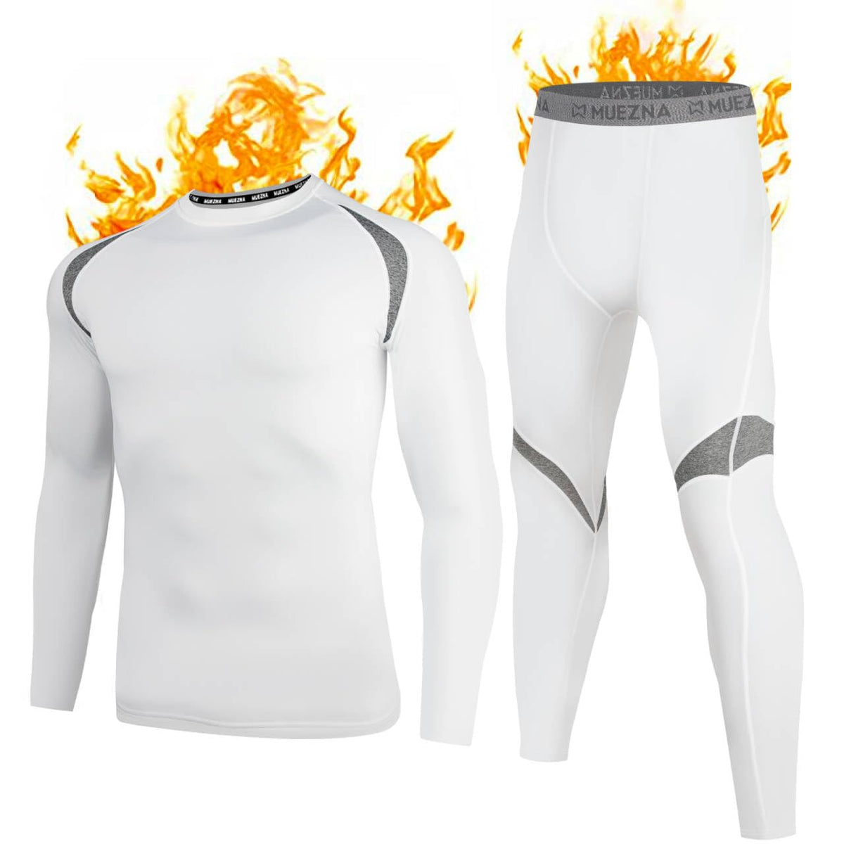 Muezna Men's Thermal Top and Bottom Set Underwear Long Johns Base Layer