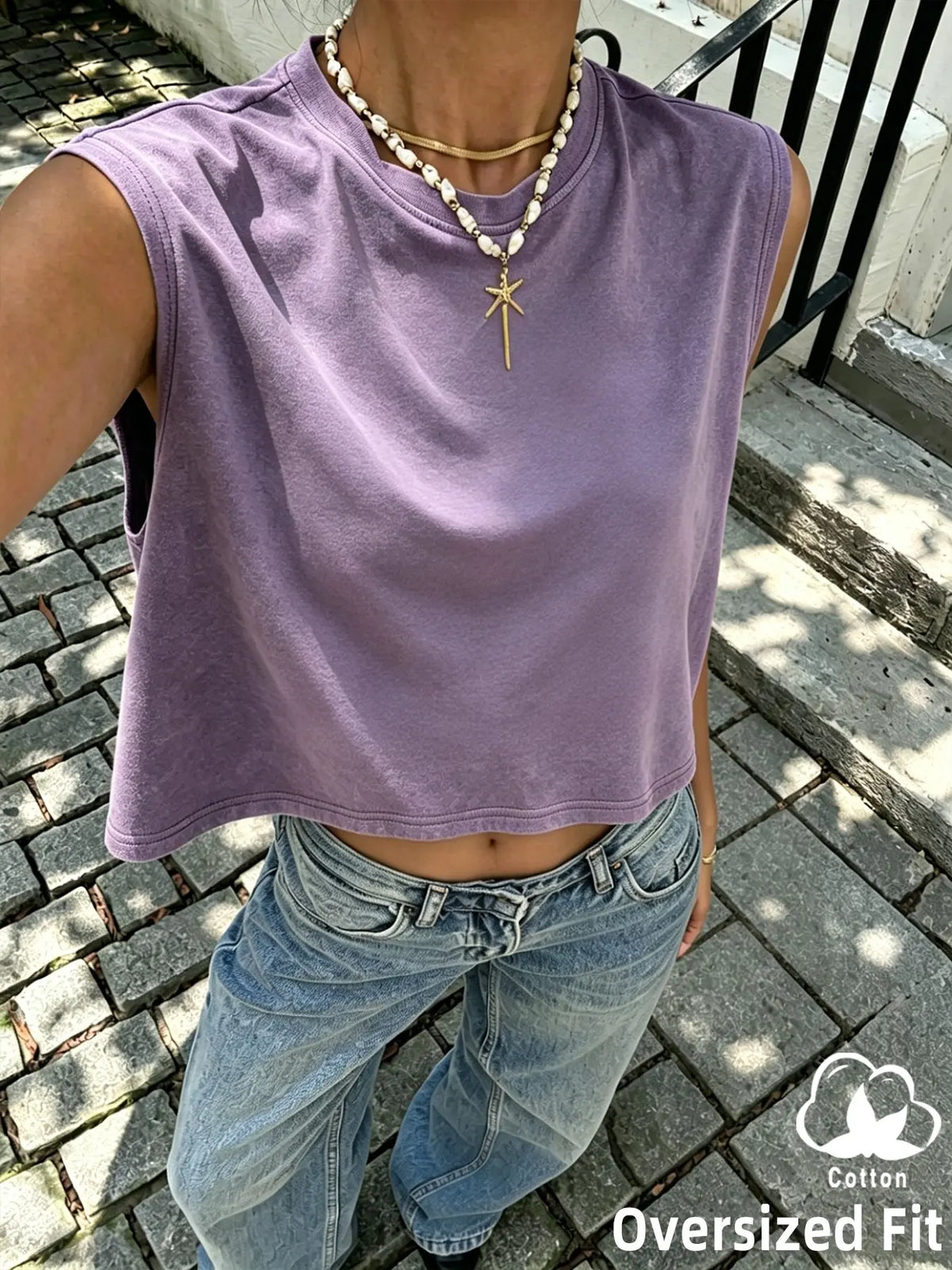 3 Pack/1 Pack Vintage Washed Solid Sleeveless Tank Tops, Unisex Oversized Crew Neck Cotton Cropped Muscle Shirts, Casual Loose Fit Basic Tees, Breathable Soft Fabric, Multiple Colors Available, Men Women Summer Streetwear, Workout, Daily Wear, Y2K Style