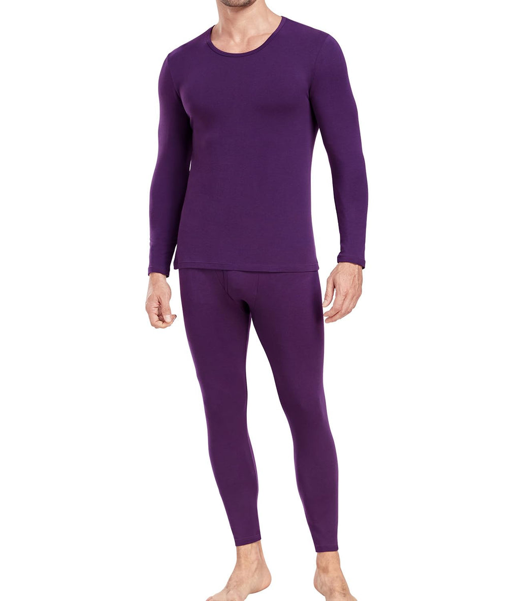 wirarpa Men's Cotton Long Johns Thermal Underwear Set Top and Bottom