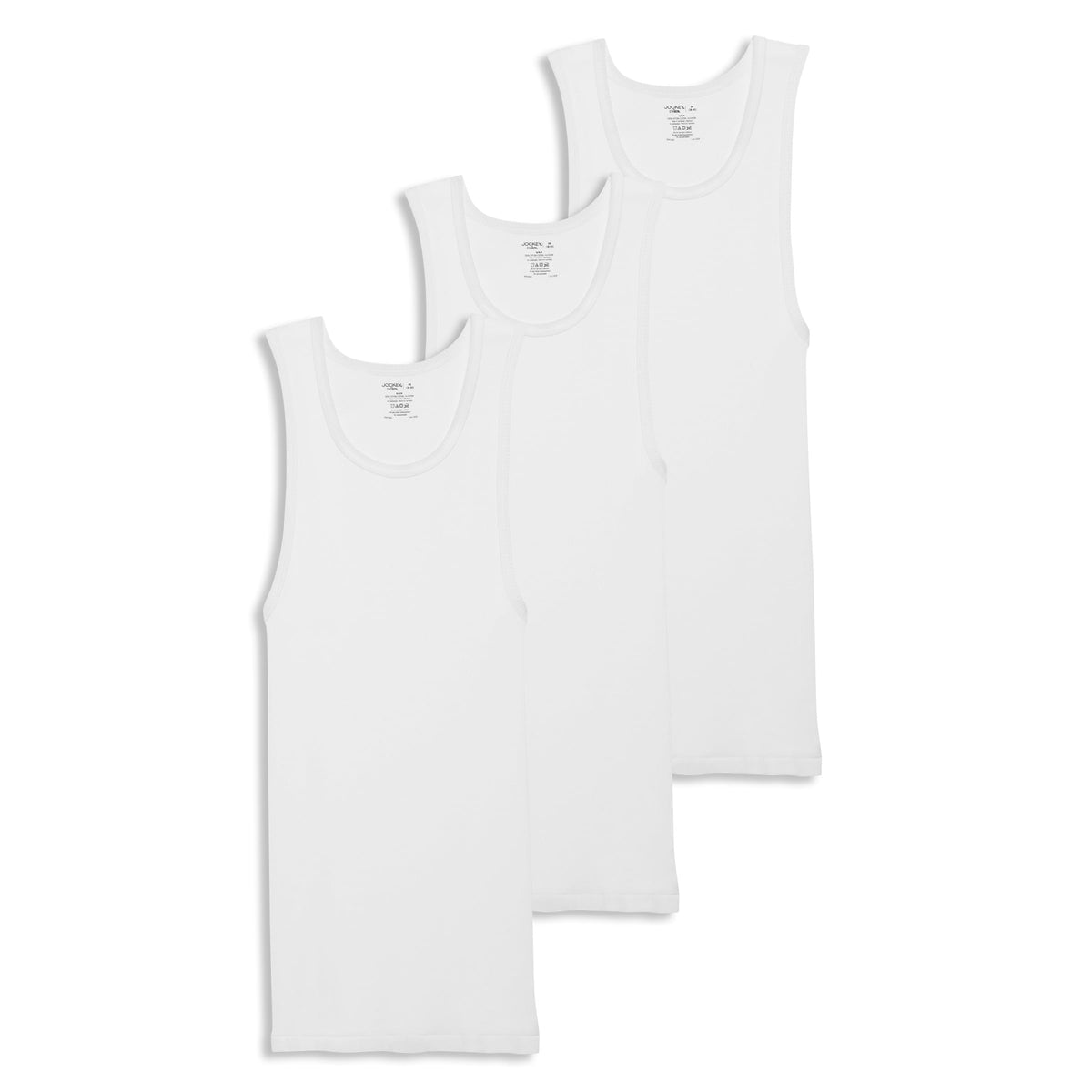 Jockey Men's Undershirt 100% Cotton Tall Man A-Shirt Tank - 3 Pack