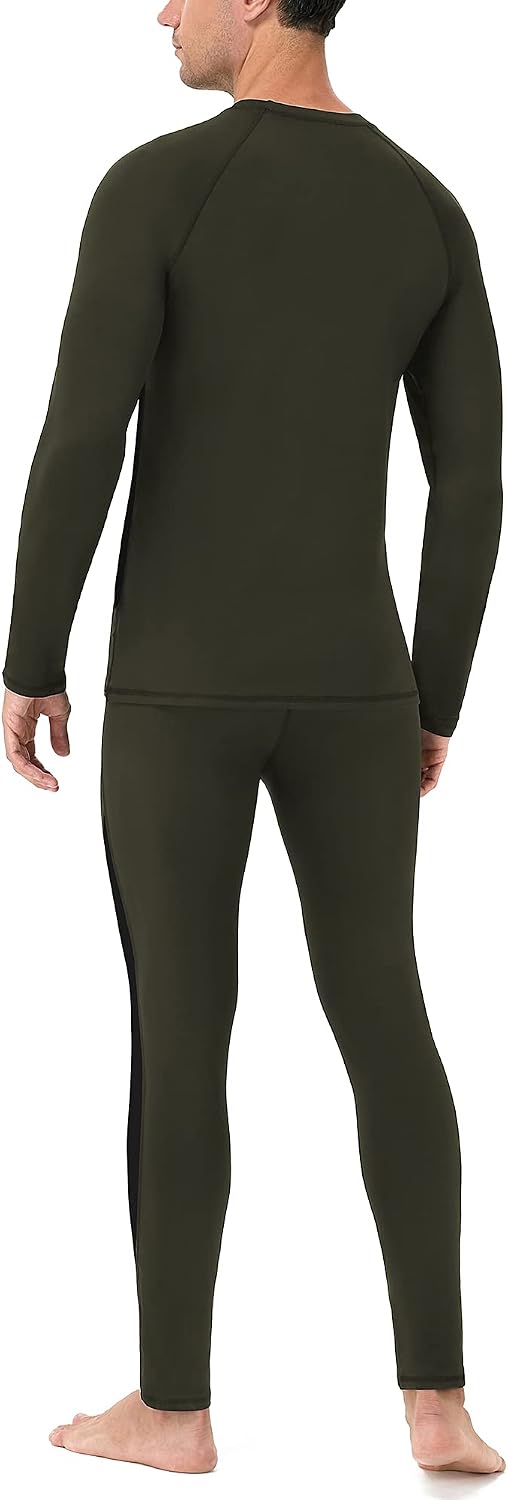 Roadbox Thermal Underwear for Men, Fleece Lined Long Johns Base Layer Set