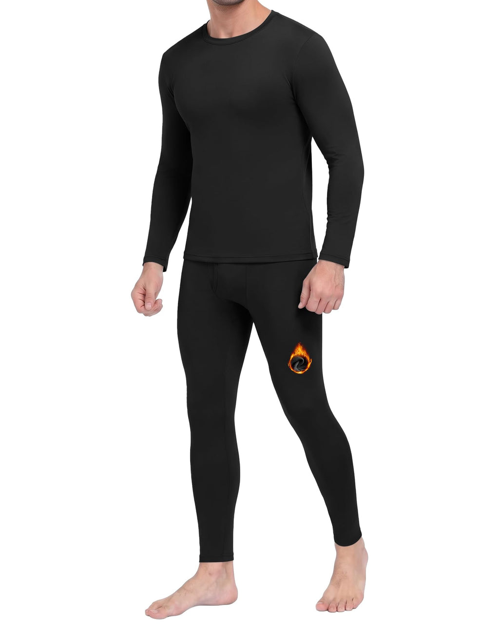Thermal Underwear for Men - Fleece Lined Base Layer Long Johns Set