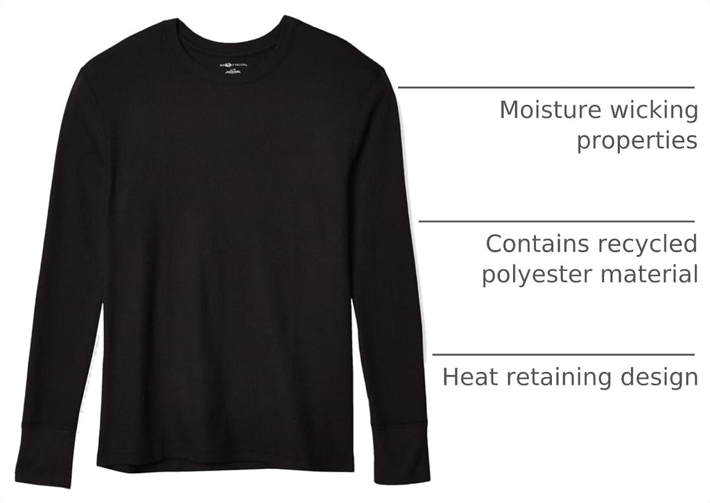 Fruit of the Loom Men's Recycled Waffle Thermal Underwear Crew Top