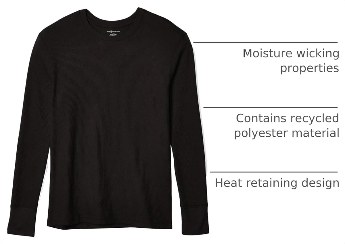 Fruit of the Loom Men's Recycled Waffle Thermal Underwear Crew Top