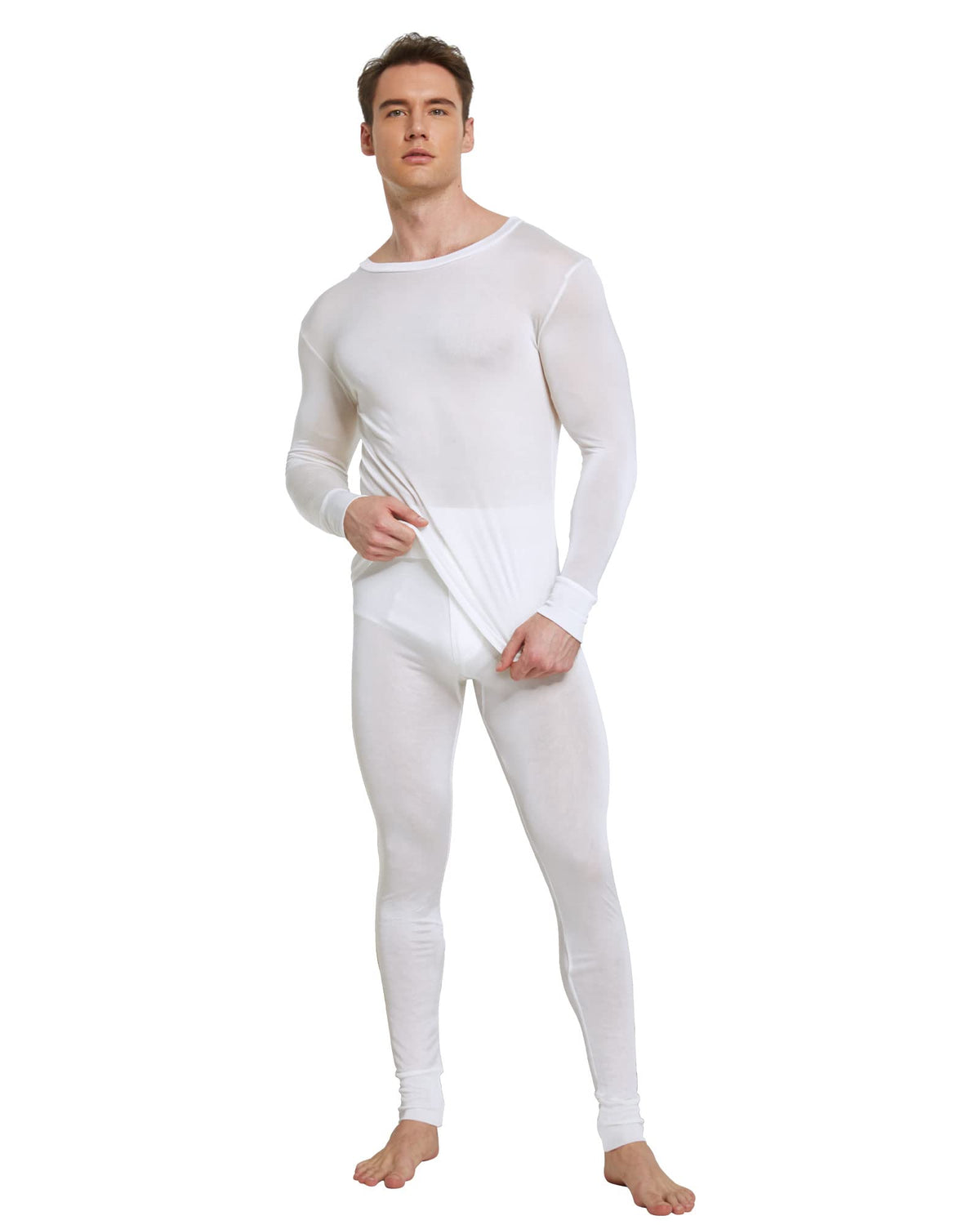 Viamulion Mens 100% Silk Thermal Underwear Pants Premium Lined Base Layer Bottom