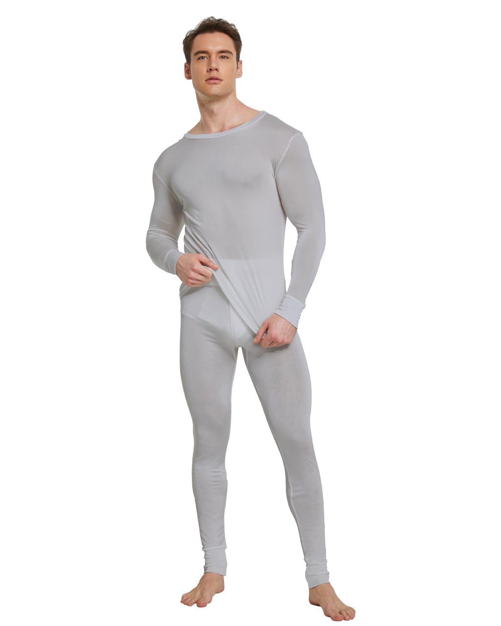 Viamulion Mens 100% Silk Thermal Underwear Pants Premium Lined Base Layer Bottom